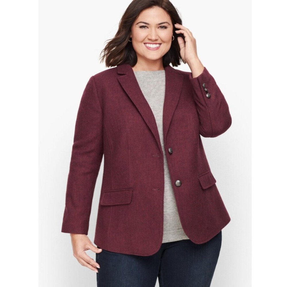 Talbots Red Blazer Classic Suit Jacket